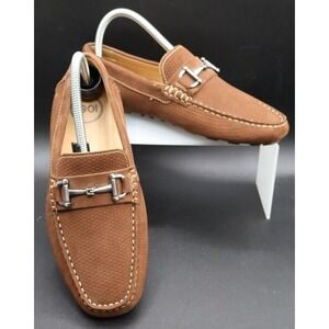 1901 Men's Brown Leather  Loafer Shoes 6.5 Slip On Comfortable